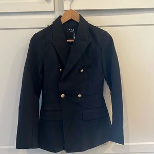 Vici extra small black blazer with gold buttons